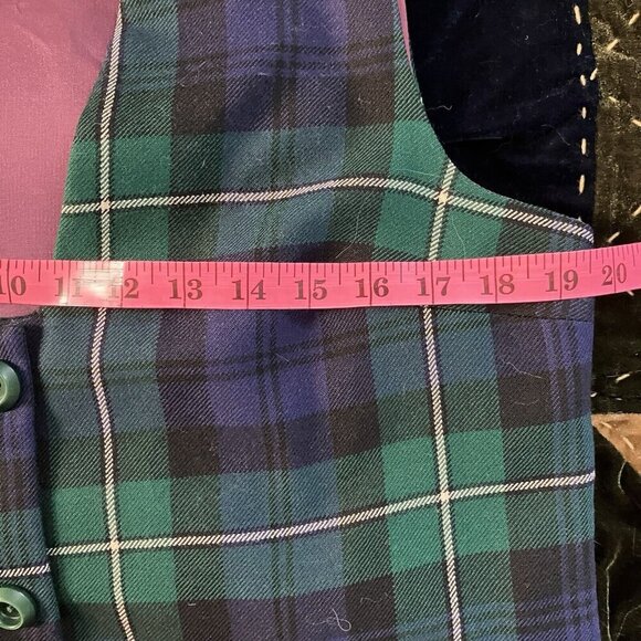 Vintage Moffat Vest Handloom Weavers Tartan Plaid Wool Vest Kilmahog Scotland - Picture 6 of 6